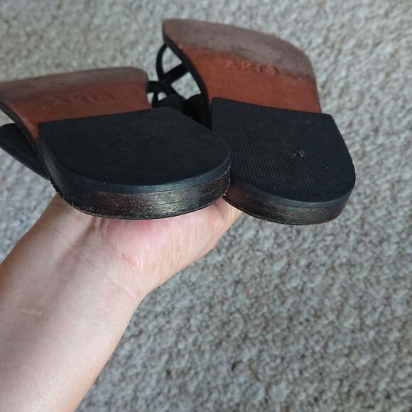 Akis Lydia Black all leather Sandal Size 8 - Picture 11 of 11
